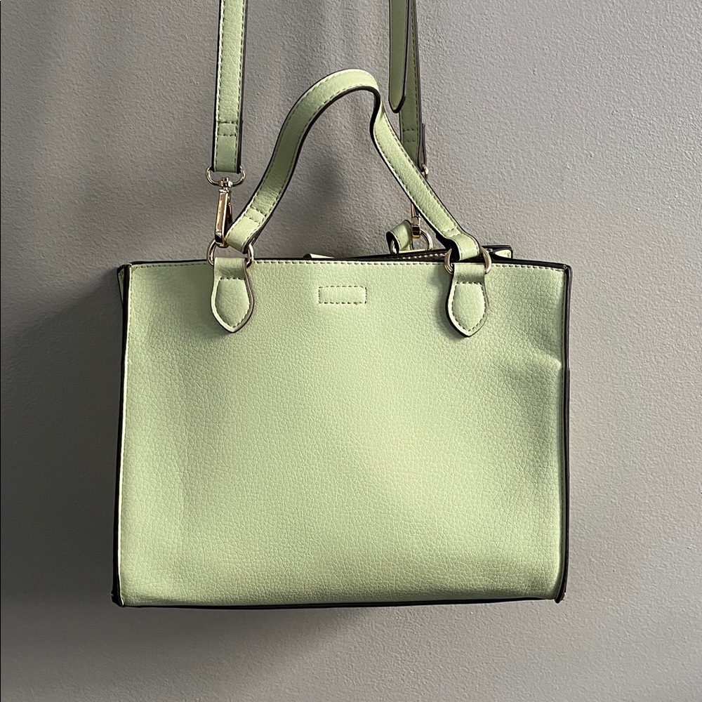 Anne Klein pastel green pebbled faux leather crossbody/purse tote - Picture 8 of 15